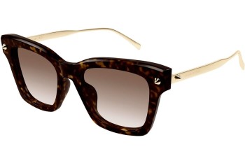 Zonnebril Alexander McQueen AM0483S 002 Vierkant Havana