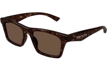 Zonnebril Alexander McQueen AM0472S 002 Vierkant Havana