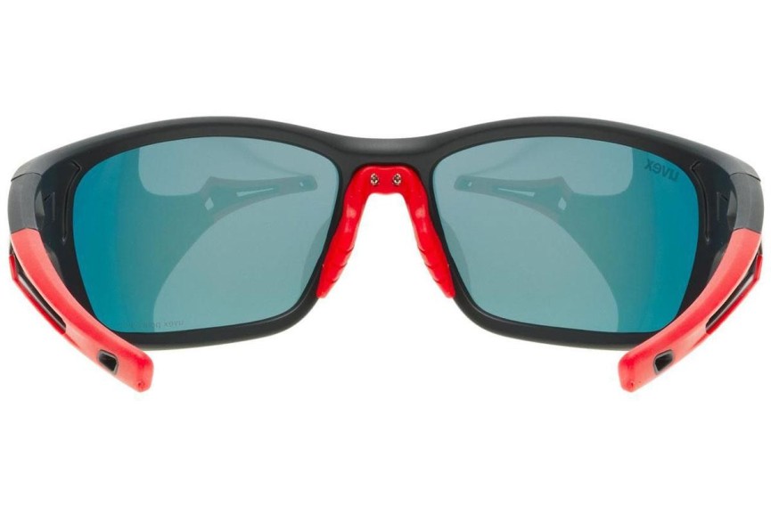 Zonnebril uvex sportstyle 232 P Black Mat / Red S3 Polarized Rechthoekige Zwart