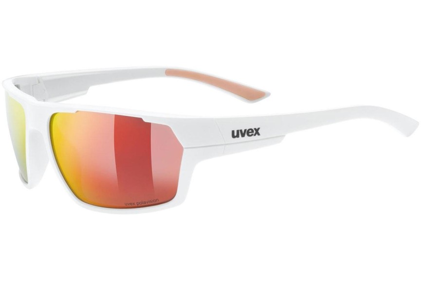 Zonnebril uvex sportstyle 233 P White Mat S3 Polarized Rechthoekige Wit