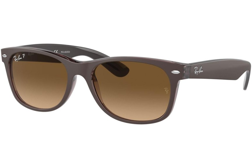 Zonnebril Ray-Ban New Wayfarer RB2132 6608M2 Polarized Vierkant Bruin