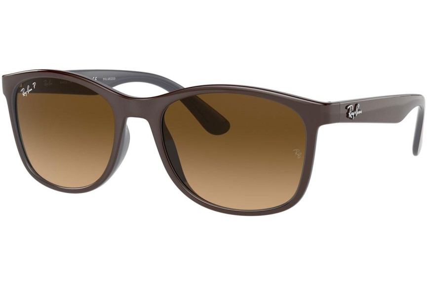 Zonnebril Ray-Ban RB4374 6600M2 Polarized Vierkant Bruin