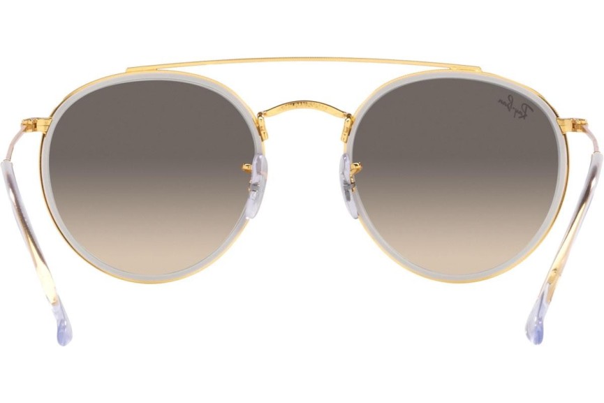 Zonnebril Ray-Ban Round Double Bridge RB3647N 923632 Ronde Goud