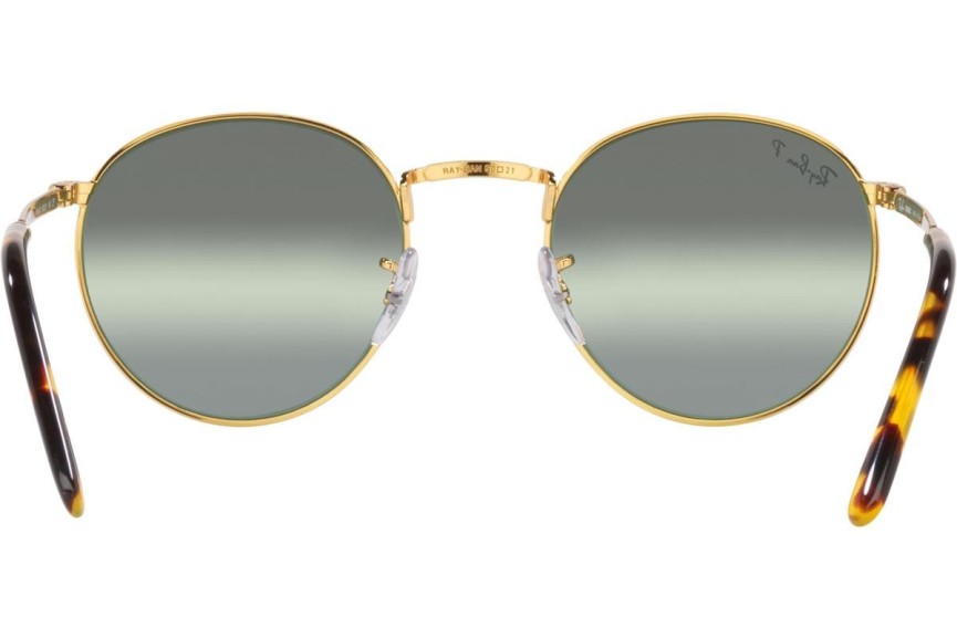 Zonnebril Ray-Ban New Round Chromance Collection RB3637 9196G4 Polarized Ronde Goud