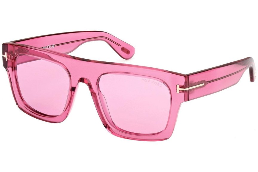 Zonnebril Tom Ford Fausto FT0711 75S Flat Top Roze