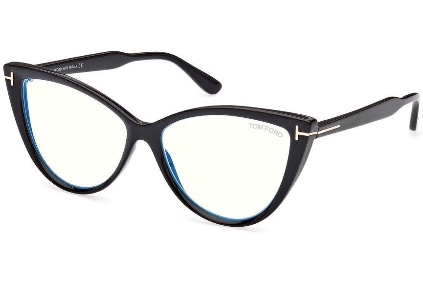 Brillen Tom Ford FT5843-B 001 Cat Eye Zwart