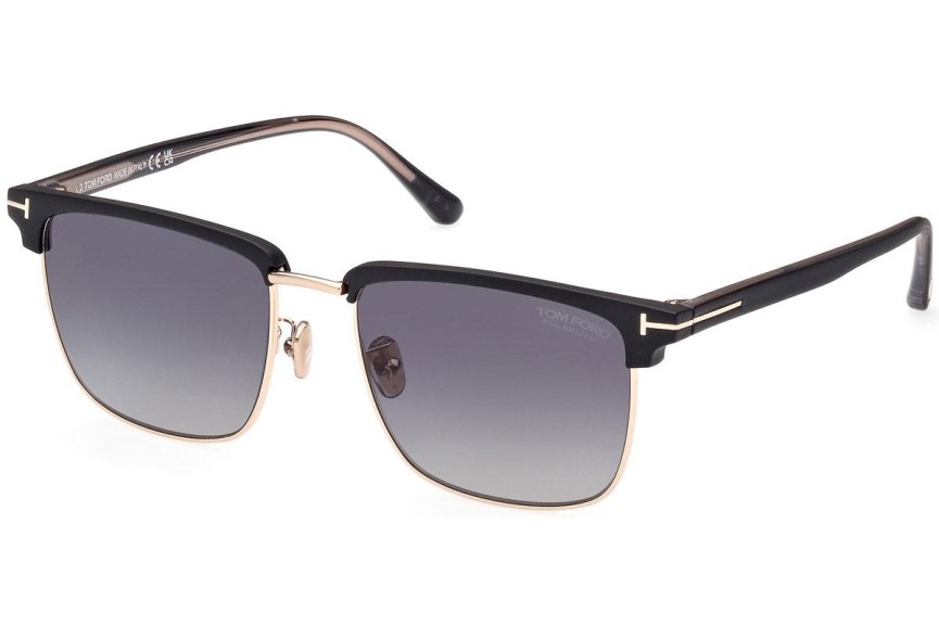 Zonnebril Tom Ford FT0997-H 02D Polarized Browline Zwart