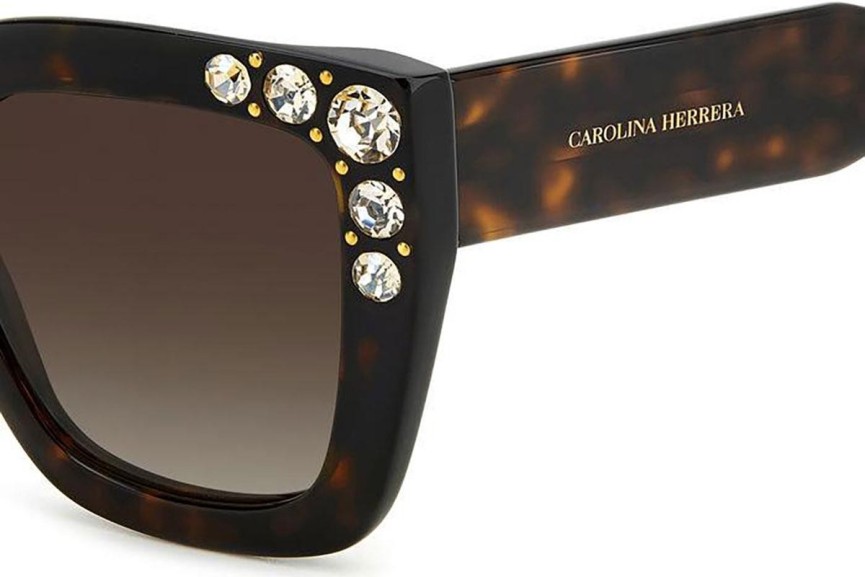 Zonnebril Carolina Herrera HER0130/S 086/HA Vierkant Havana