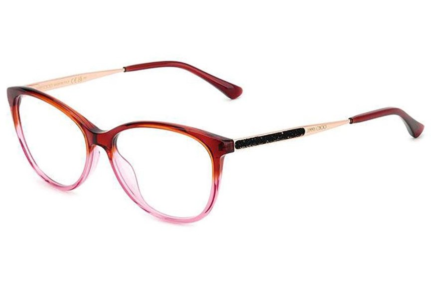 Brillen Jimmy Choo JC379 1MQ Cat Eye Rood