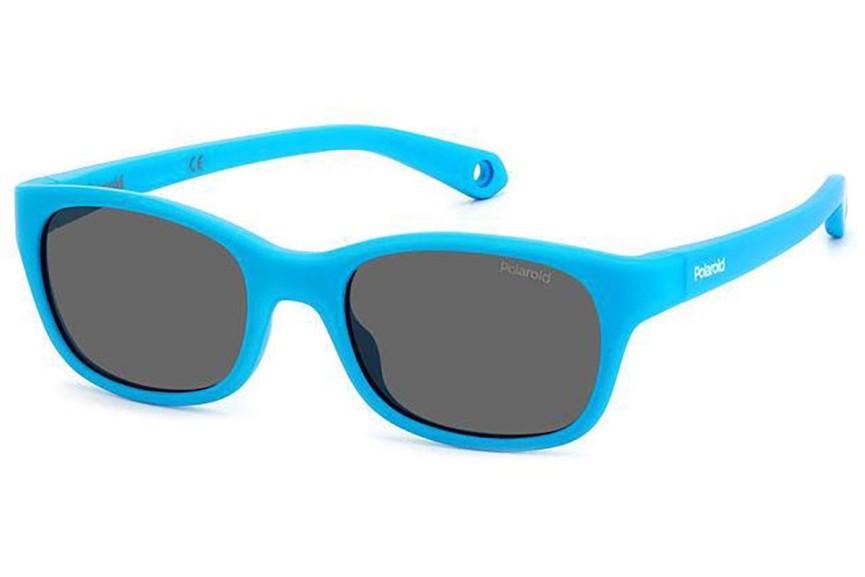 Zonnebril Polaroid Junior PLDK006/S MVU/M9 Polarized Rechthoekige Blauw