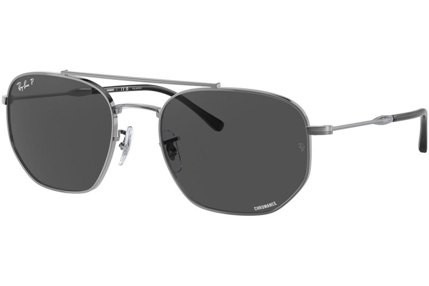 Zonnebril Ray-Ban RB3707 004/K8 Polarized Pilot Zilver