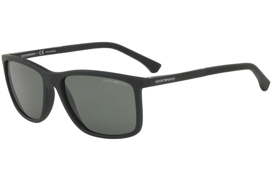 Zonnebril Emporio Armani EA4058 56539A Polarized Vierkant Zwart