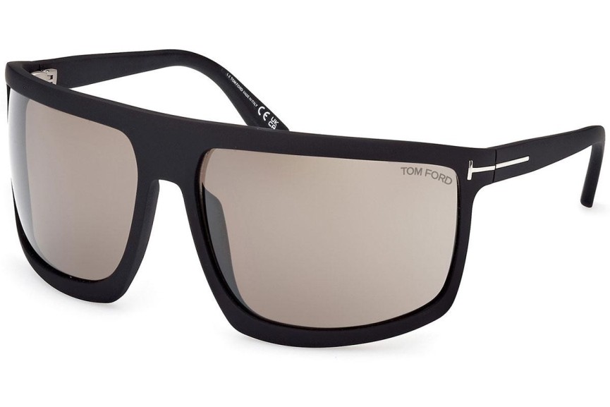 Zonnebril Tom Ford Clint 2 FT1066 02L Flat Top Zwart