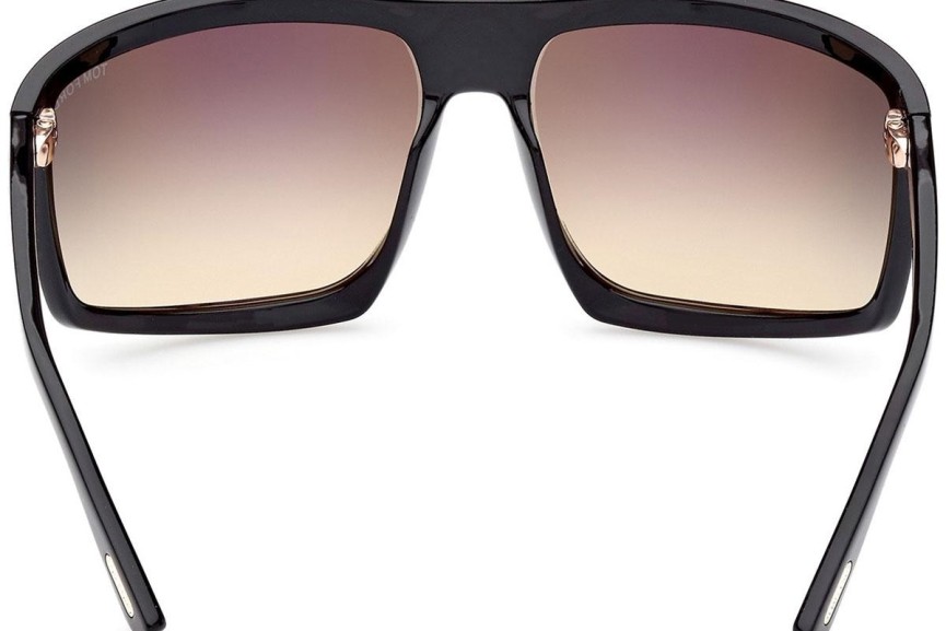 Zonnebril Tom Ford Clint 2 FT1066 01B Flat Top Zwart