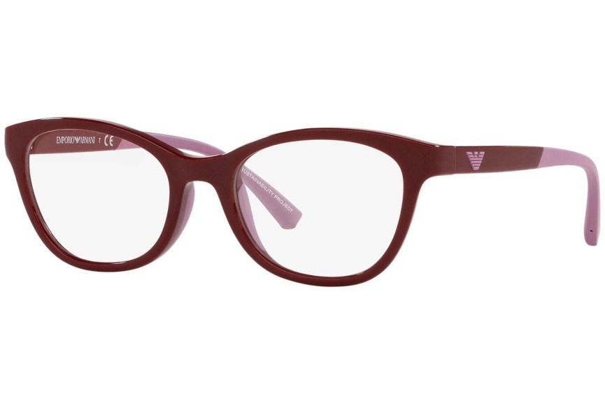 Brillen Emporio Armani EA3204 5077 Cat Eye Rood