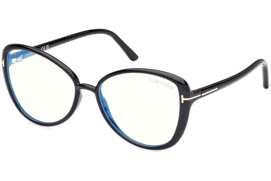 Brillen Tom Ford FT5907-B 001 Cat Eye Zwart