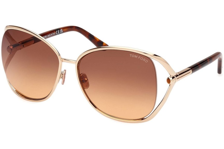 Zonnebril Tom Ford Marta FT1091 28F Ronde Goud