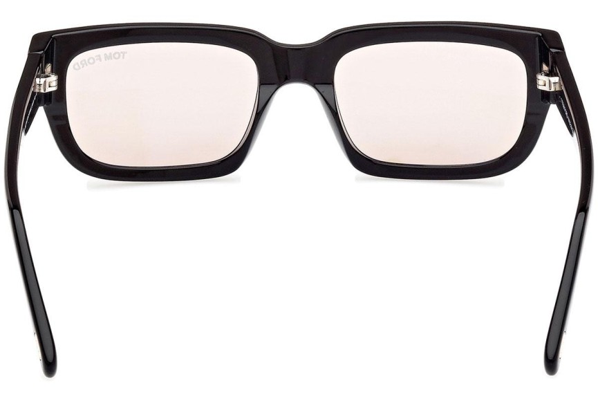 Zonnebril Tom Ford Ezra FT1075 01E Rechthoekige Zwart