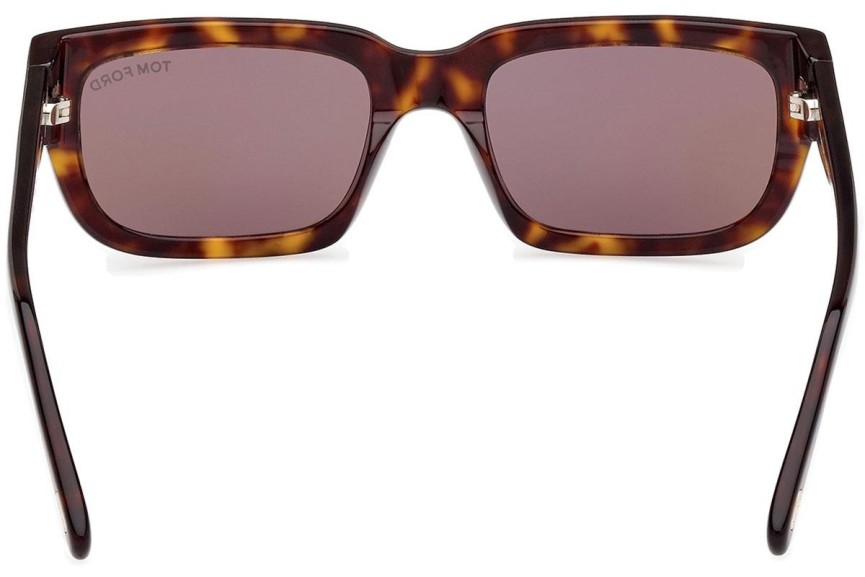 Zonnebril Tom Ford Ezra FT1075 52L Rechthoekige Havana