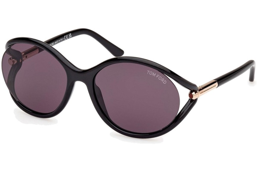 Zonnebril Tom Ford Melody FT1090 01A Ronde Zwart