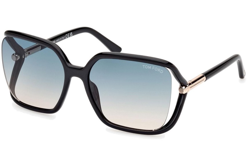 Zonnebril Tom Ford Solange-02 FT1089 01P Vierkant Zwart