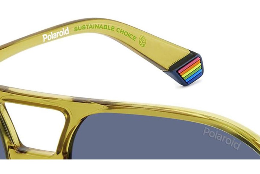 Zonnebril Polaroid PLD6217/S 40G/C3 Polarized Vierkant Geel