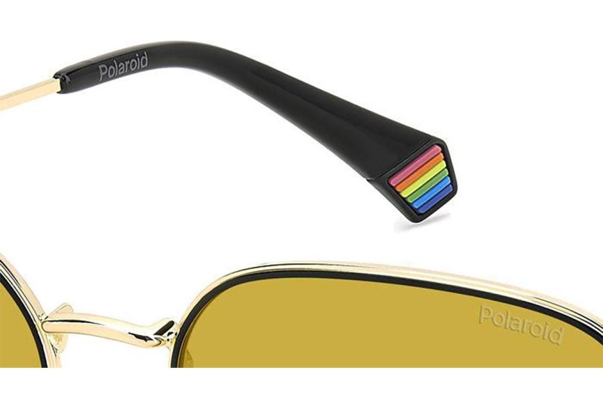 Zonnebril Polaroid PLD6214/S/X DYG/MU Polarized Rechthoekige Goud