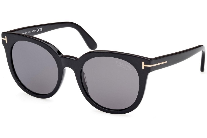 Zonnebril Tom Ford FT1109 01D Polarized Ronde Zwart