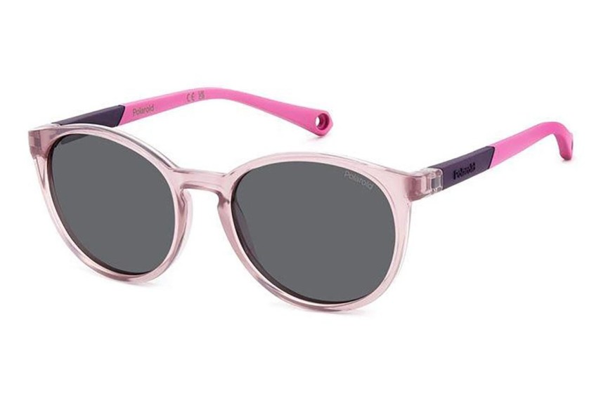 Zonnebril Polaroid Junior PLD8059/S 35J/M9 Polarized Ronde Roze