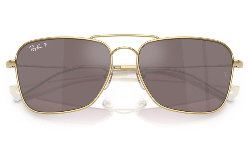 Zonnebril Ray-Ban Caravan Reverse RBR0102S 001/LB Polarized Rechthoekige Goud