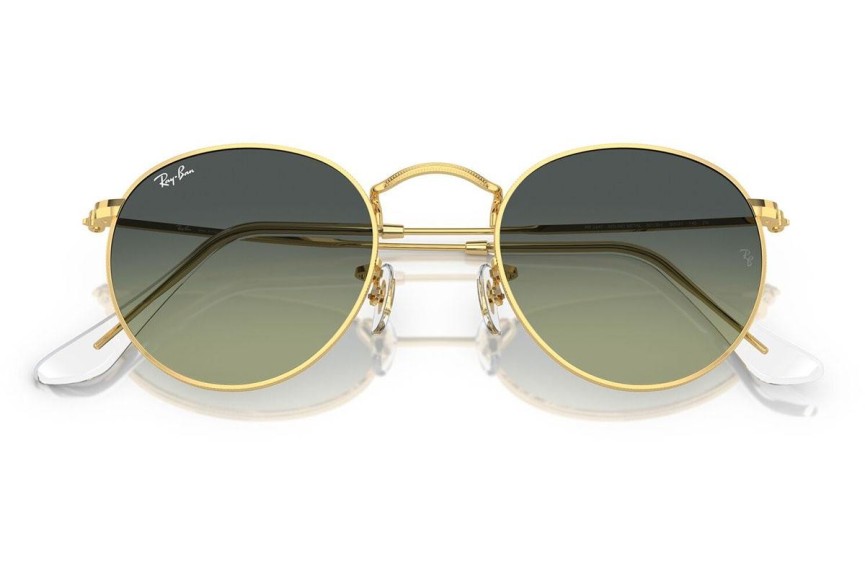 Zonnebril Ray-Ban Round Metal RB3447 001/BH Ronde Goud