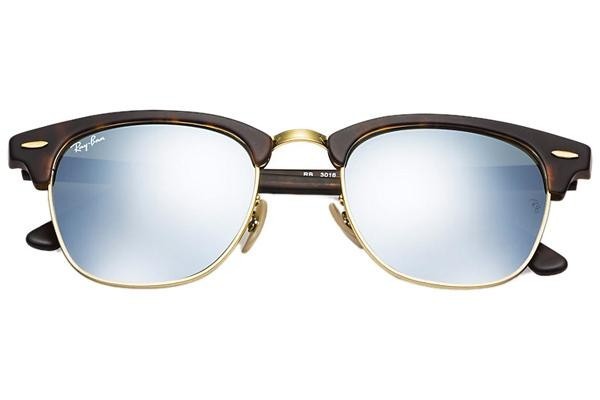 Zonnebril Ray-Ban Clubmaster Flash Lenses RB3016 114530 Browline Havana