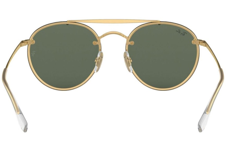 Zonnebril Ray-Ban Blaze Round Double Bridge Blaze Collection RB3614N 914071 Ronde Goud