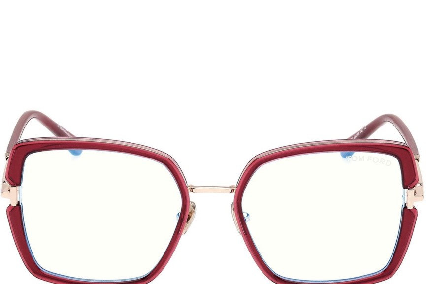 Brillen Tom Ford FT5985-B 075 Vierkant Rood