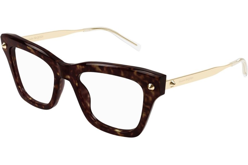 Brillen Alexander McQueen AM0484O 006 Vierkant Havana