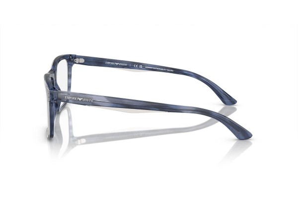 Brillen Emporio Armani EA3227 6054 Rechthoekige Blauw