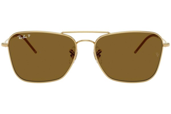 Zonnebril Ray-Ban Caravan Reverse RBR0102S 001/83 Polarized Rechthoekige Goud