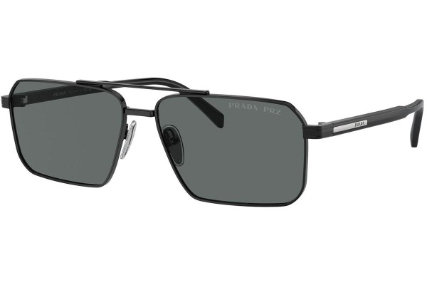 Zonnebril Prada PRA57S 1AB5Z1 Polarized Rechthoekige Zwart