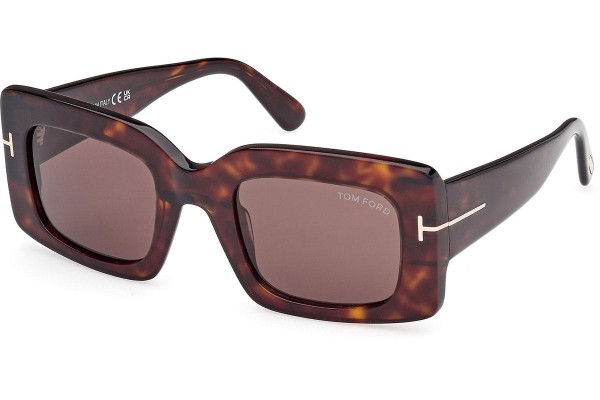 Zonnebril Tom Ford Brigitta FT1188 52E Rechthoekige Havana