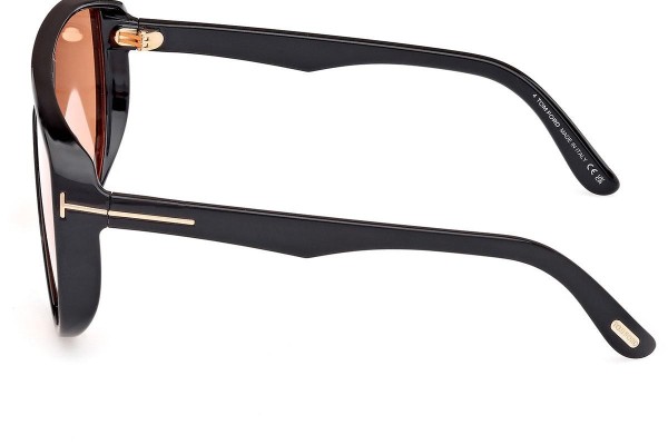 Zonnebril Tom Ford Achilles FT1182 05E Panorama | Shield Zwart