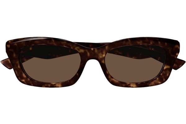 Zonnebril Alexander McQueen AM0474S 002 Rechthoekige Havana