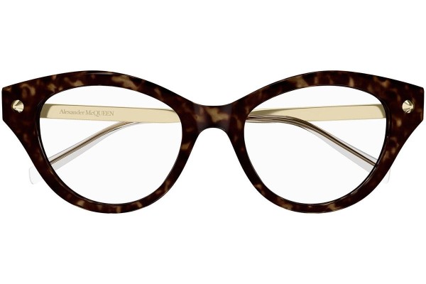 Brillen Alexander McQueen AM0485O 002 Cat Eye Havana