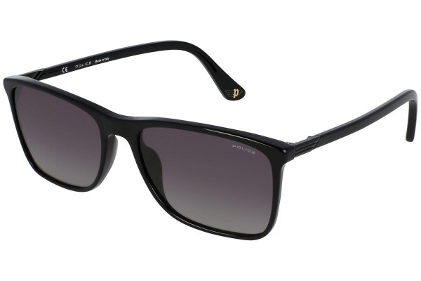 Zonnebril Police Axiom 3 SPL972 700P Polarized Vierkant Zwart