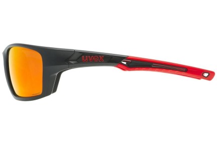 Zonnebril uvex sportstyle 232 P Black Mat / Red S3 Polarized Rechthoekige Zwart