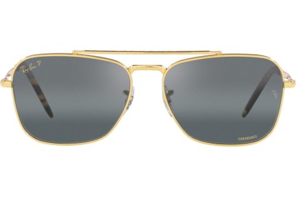 Zonnebril Ray-Ban New Caravan Chromance Collection RB3636 9196G6 Polarized Vierkant Goud