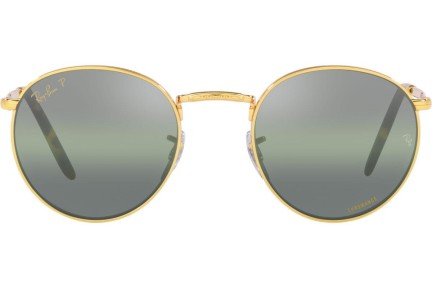 Zonnebril Ray-Ban New Round Chromance Collection RB3637 9196G4 Polarized Ronde Goud