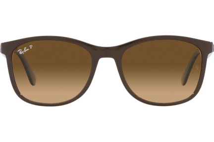 Zonnebril Ray-Ban RB4374 6600M2 Polarized Vierkant Bruin