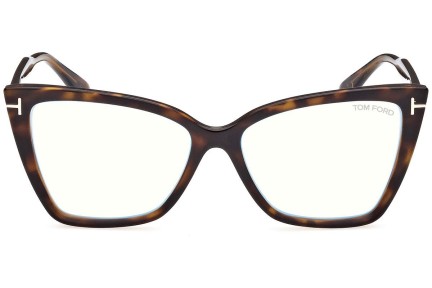 Brillen Tom Ford FT5844-B 052 Cat Eye Havana