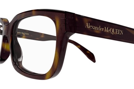 Brillen Alexander McQueen AM0345O 002 Rechthoekige Havana