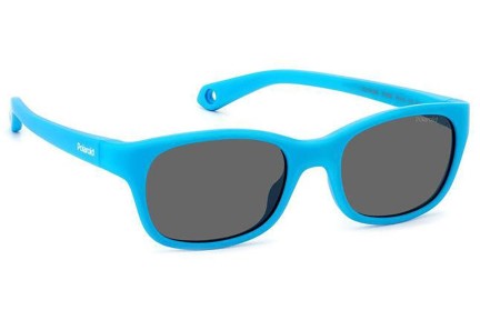 Zonnebril Polaroid Junior PLDK006/S MVU/M9 Polarized Rechthoekige Blauw